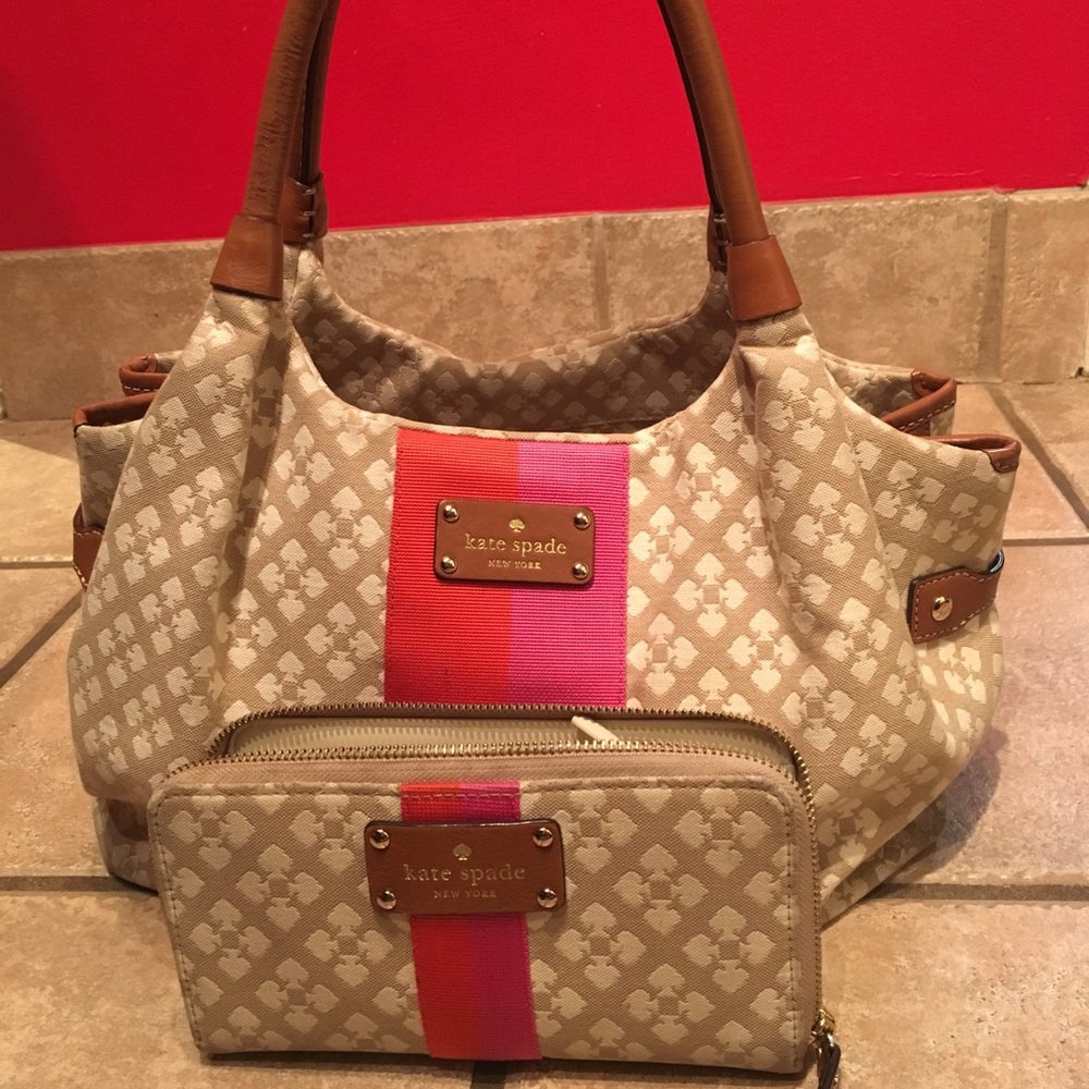 Kate spade jacquard print purse and wallet